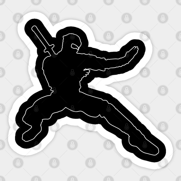 Ninja Outline Sticker by Joebarondesign